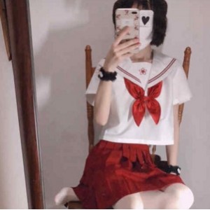 星空次元的日系甜妹(小结巴)jk加上猫耳朵穿搭,萌化老夫的少女心