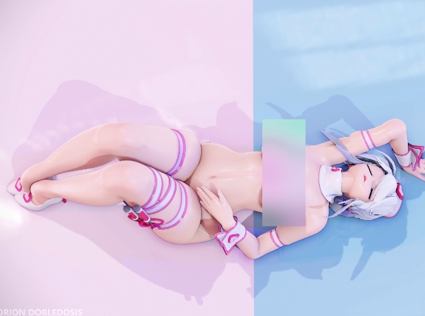 顶级MMD大神白衣天使+黑科技眼镜2部动画2.08G身材太辣了